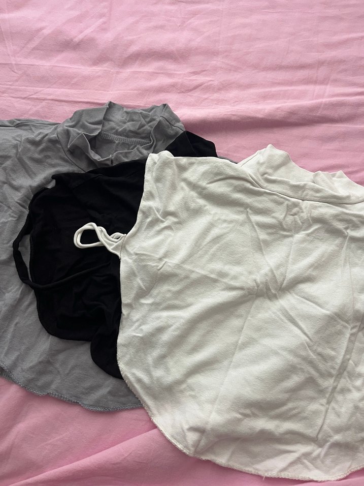 3 Adet Siyah Beyaz Gri Tesettür Boyunluk - Görsel 4