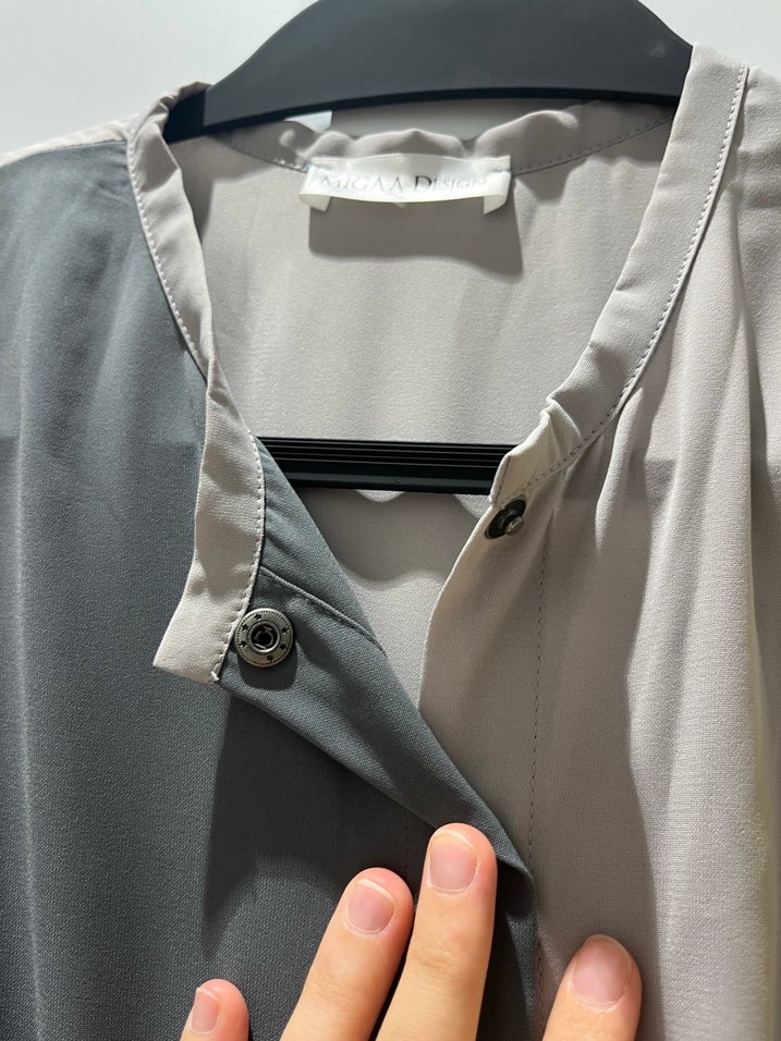 Kadın Gri Uzun Kollu Modern Elbise - Görsel 5