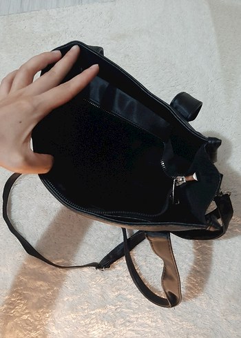 Diğer Siyah Deri Tokalı Minimalist Kadın Çanta