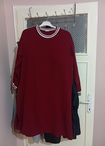Bordo uzun tunik