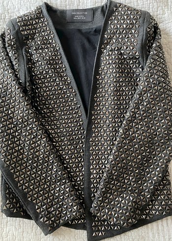 Gri, metal baskılı Kadın Ceket - Görsel 4