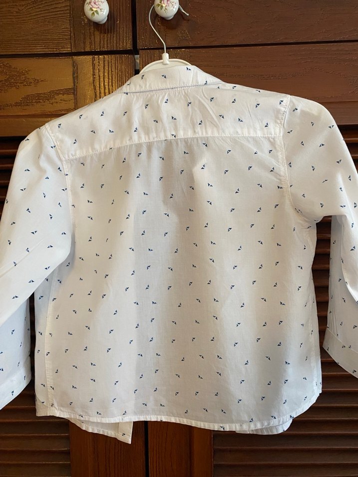 Erkek Çocuk Beyaz Baskılı Pamuklu Gömlek - Görsel 2