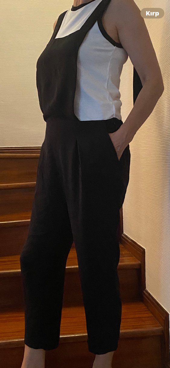 Siyah Midi Hamile Tulum - Görsel 2