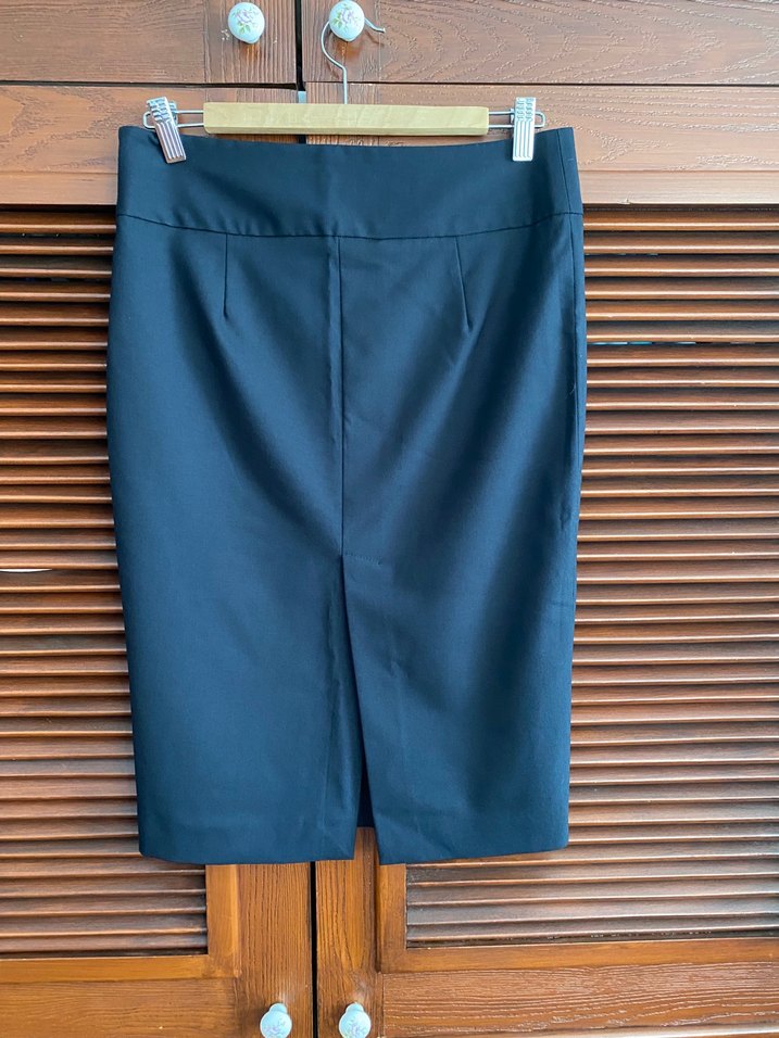 Lacivert Midi Kalem Etek Kemerli - Görsel 2