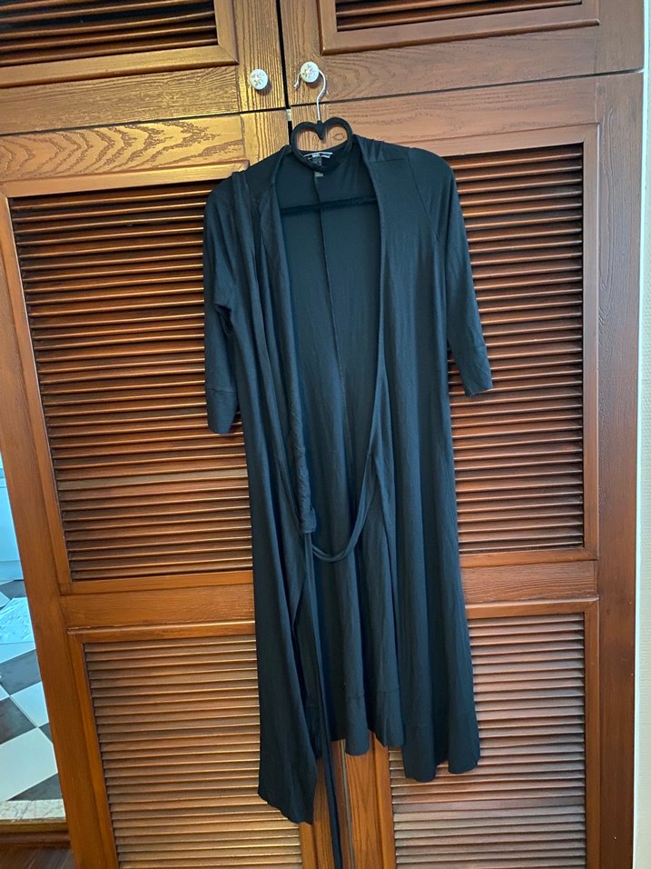 Siyah V Yaka  Anvelop Kadın Elbise - Görsel 5