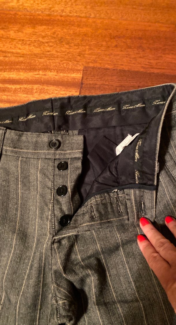 Gri Çizgili Erkek Denim Pantolon - Görsel 3