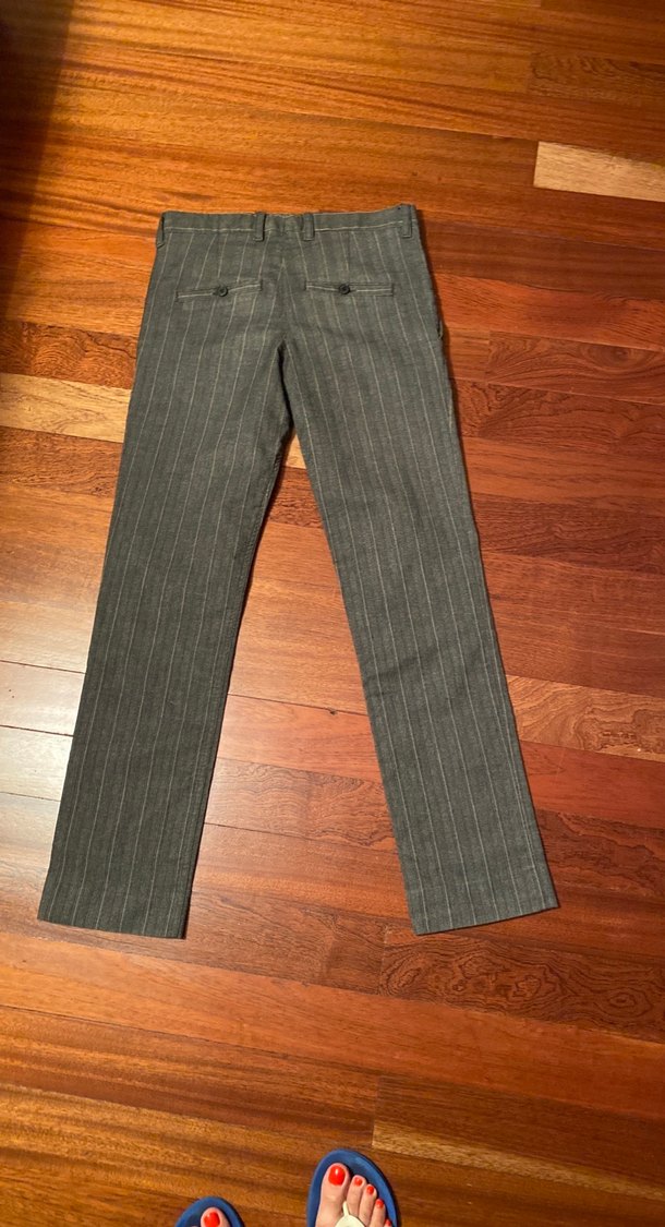 Gri Çizgili Erkek Denim Pantolon - Görsel 2