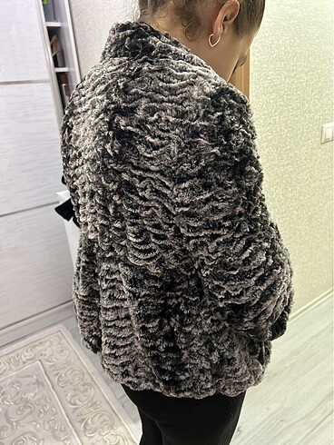 38 Beden gri Renk Kürk peluş mont