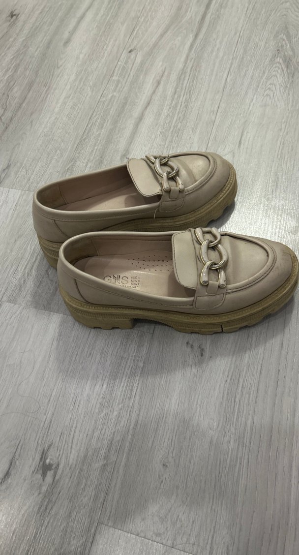 Kız Çocuk Bej Tokalı Loafer Ayakkabı - Görsel 2