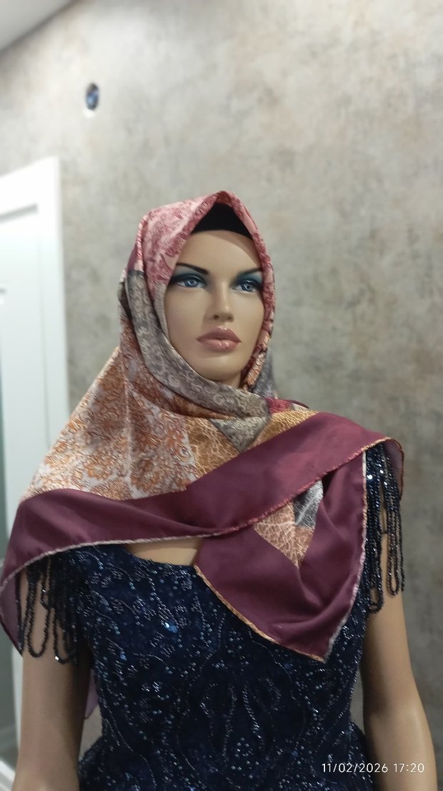 Kadın Çok Renkli Bohem Dökümlü Eşarp - Görsel 2