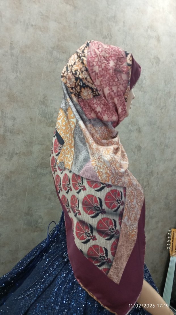 Kadın Çok Renkli Bohem Dökümlü Eşarp - Görsel 3