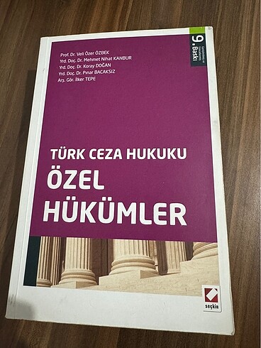 Türk Ceza Hukuku Özel Hükümler- Prof. Dr. Veli Özer Özbek