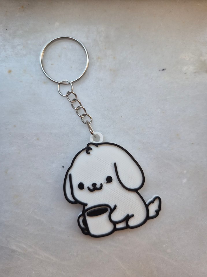 Kahve içen köpek Anahtarlık - Görsel 3