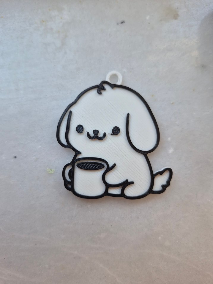 Kahve içen köpek Anahtarlık - Görsel 2