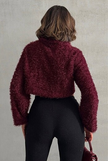 m Beden bordo Renk Kazak crop