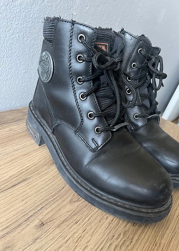 Siyah Deri Biker Botlar, Tokalı, Rock Punk