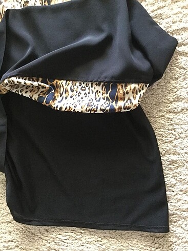 s Beden siyah Renk Leopar desenli, Gusto elbise