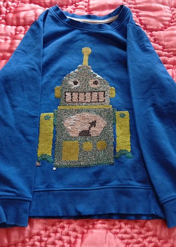 Erkek Çocuk Mavi Baskılı Sweatshirt - Görsel 2