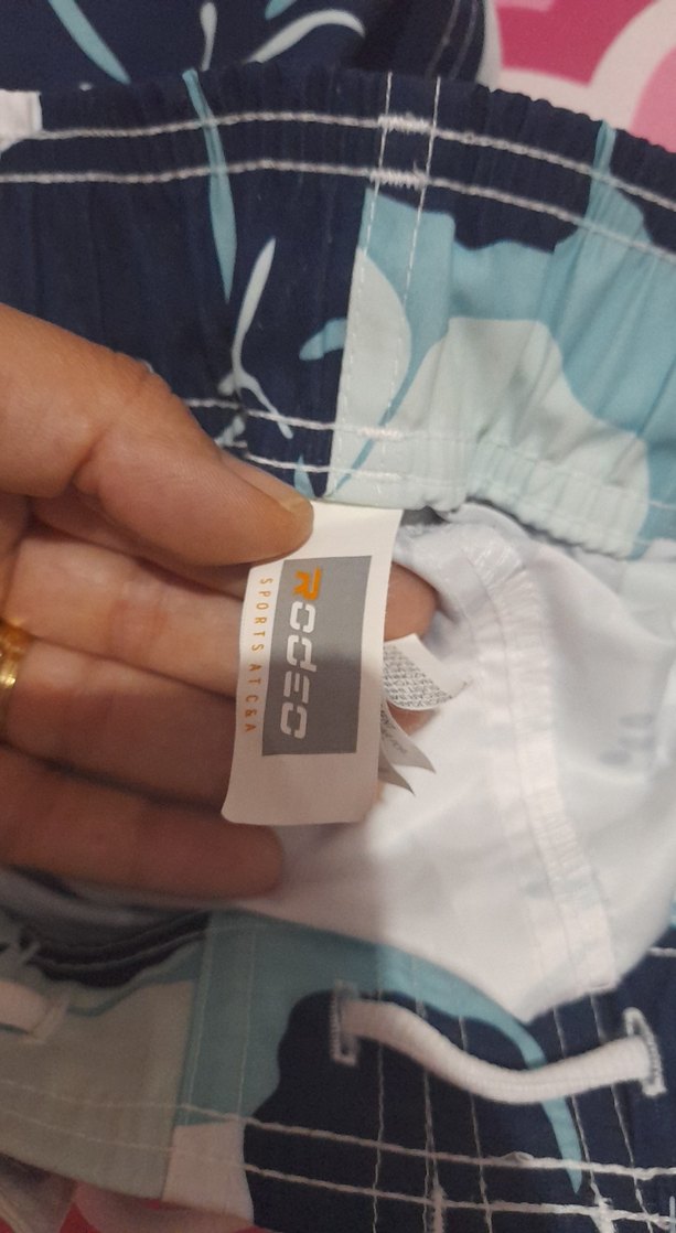 Mavi Baskılı Mini Erkek bayan  Deniz Şortu - Görsel 3