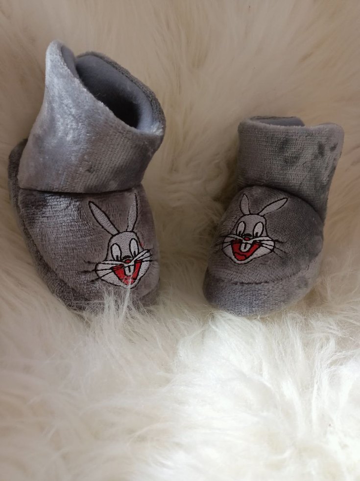 Gri Erkek Çocuk Ev Terliği - Görsel 3