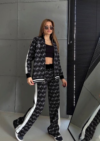 Siyah Desenli Kadın Eşofman Takımı - Görsel 2