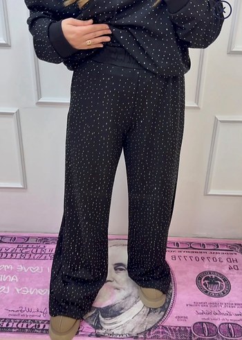 Payetli Siyah Hamile Uzun Kollu Tişört - Görsel 3