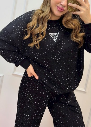 Payetli Siyah Hamile Uzun Kollu Tişört - Görsel 2