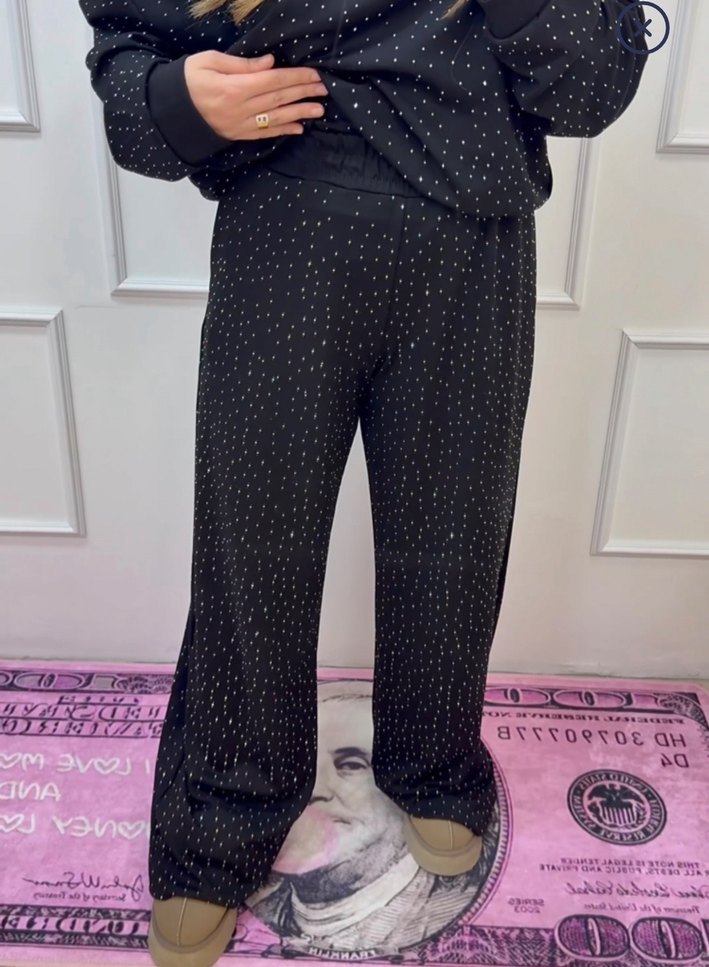 Payetli Siyah Hamile Uzun Kollu Tişört - Görsel 3