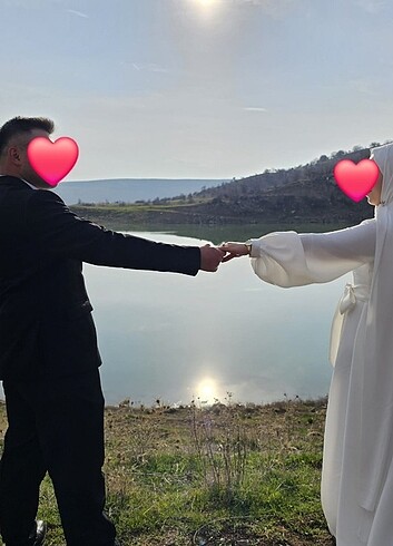 38 Beden beyaz Renk Tesettür Nikah Elbisesi