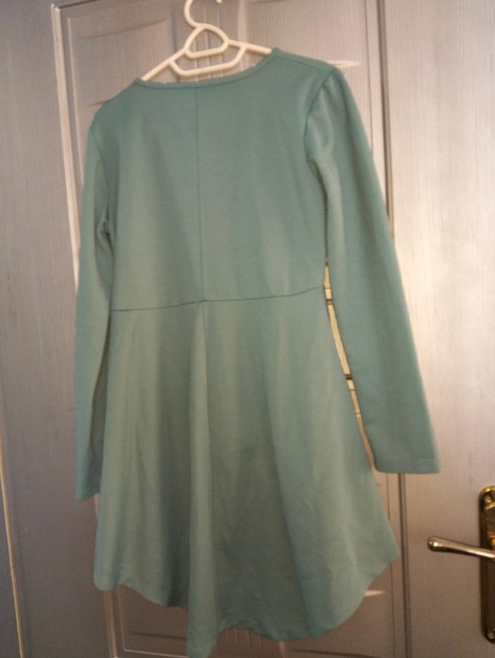 Drapeli Turkuaz Tunik Etek Takım - Görsel 3