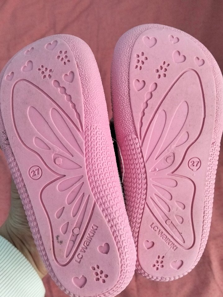 Kız Çocuk Gri Nakışlı Sıcak Ev Terliği - Görsel 4