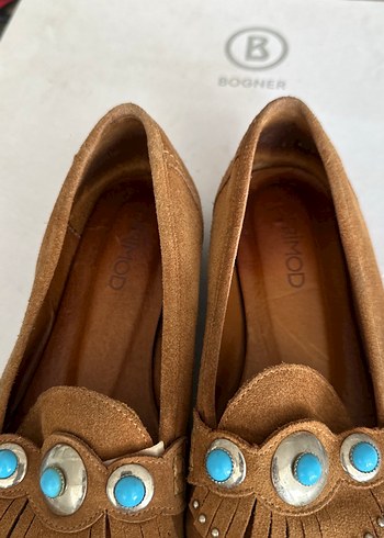 Derimod Kahverengi Süet Nakışlı Loafer