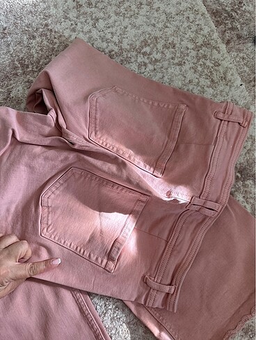 40 Beden Kanvas pembe pantolon
