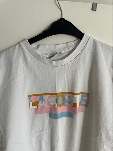 38 Beden Lacoste marka beyaz tshirt