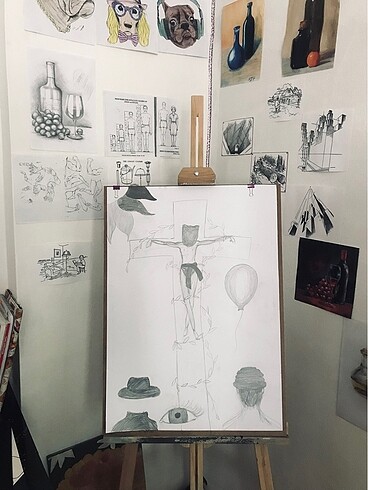 Tablo resim isa balon şapka