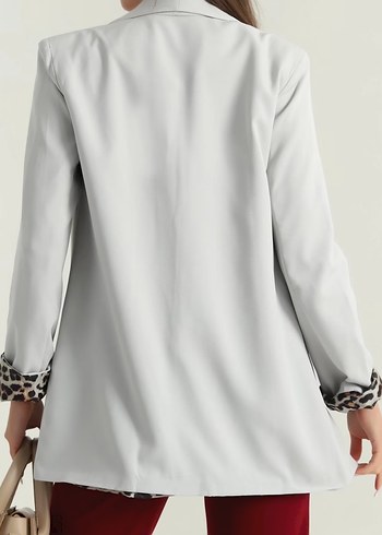 Diğer Leopar Desenli Detaylı Kadın Blazer