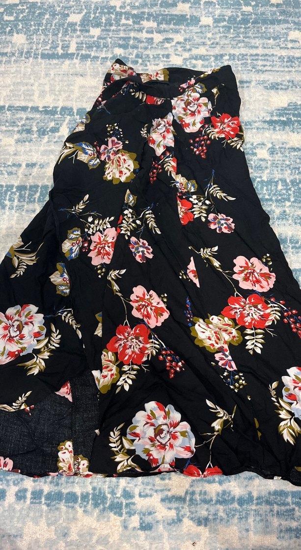 Çiçek Desenli Uzun Bohem Etek - Görsel 2