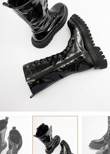 Kadın Siyah Rugan bağıcıklı deri bot - Görsel 4