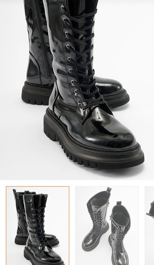 Kadın Siyah Rugan bağıcıklı deri bot - Görsel 3