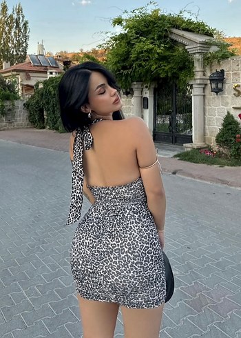 Trendyol & Milla V Yaka Leopar Desenli Mini Elbise