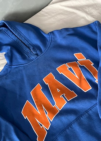 s Beden mavi Renk Mavi Kapüşonlu Kadın Sweatshirt