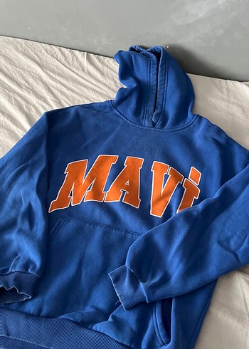 Mavi Mavi Kapüşonlu Kadın Sweatshirt