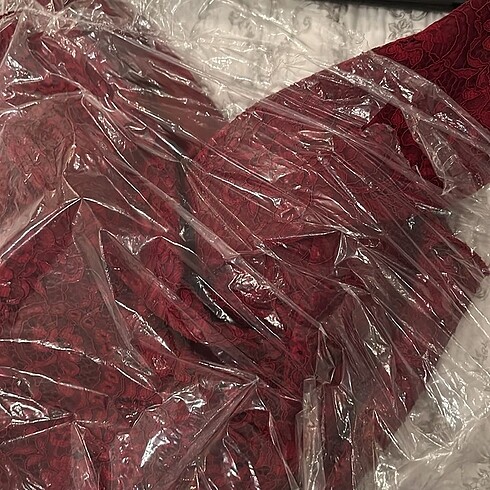 46 Beden Bordo elbise balık güpür