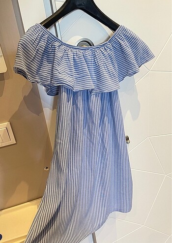 Zara Mini straplez gömlek viral elbise
