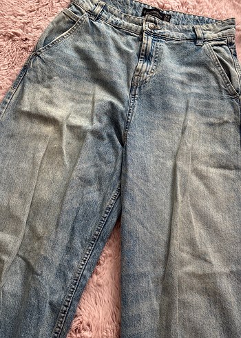 Stradivarius Yuksek Bel Acik Mavi Denim Jean
