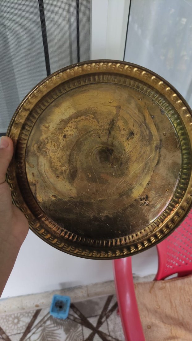 Diger Parlak Altın Renkli Bohem Tarzı Tabak - Görsel 3