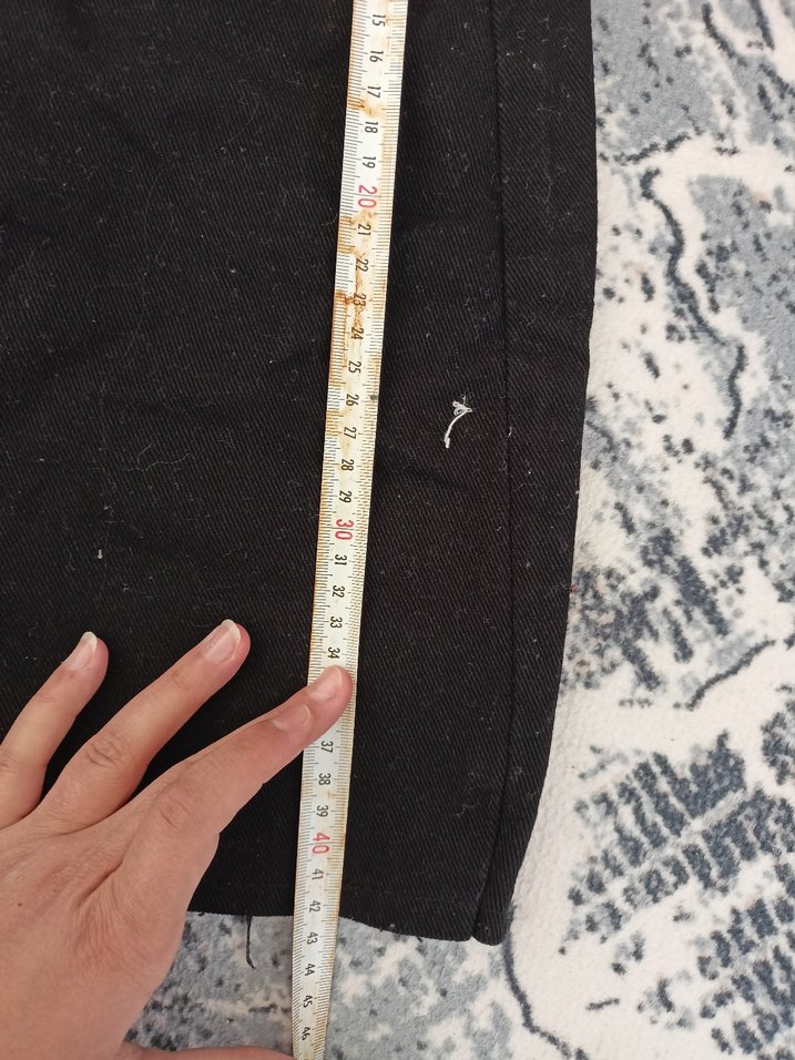 Düğmeli Siyah Mini Denim Etek - Görsel 3