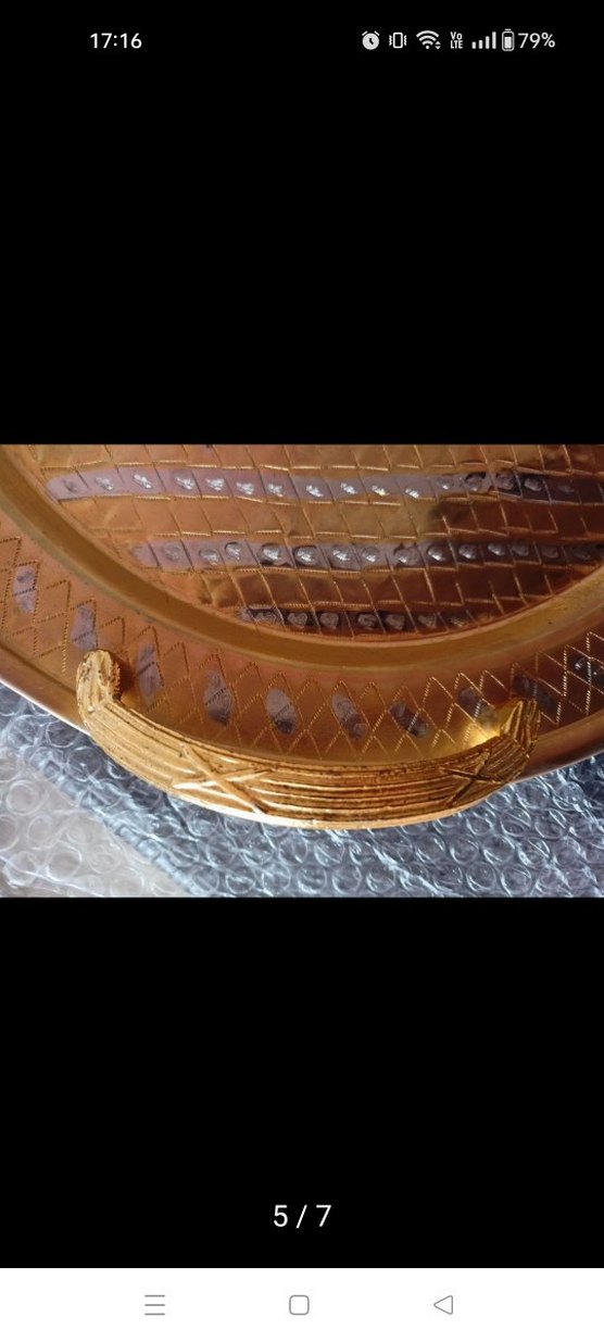 Diger Altın Renkli Yılan Desenli Tepsi - Görsel 2