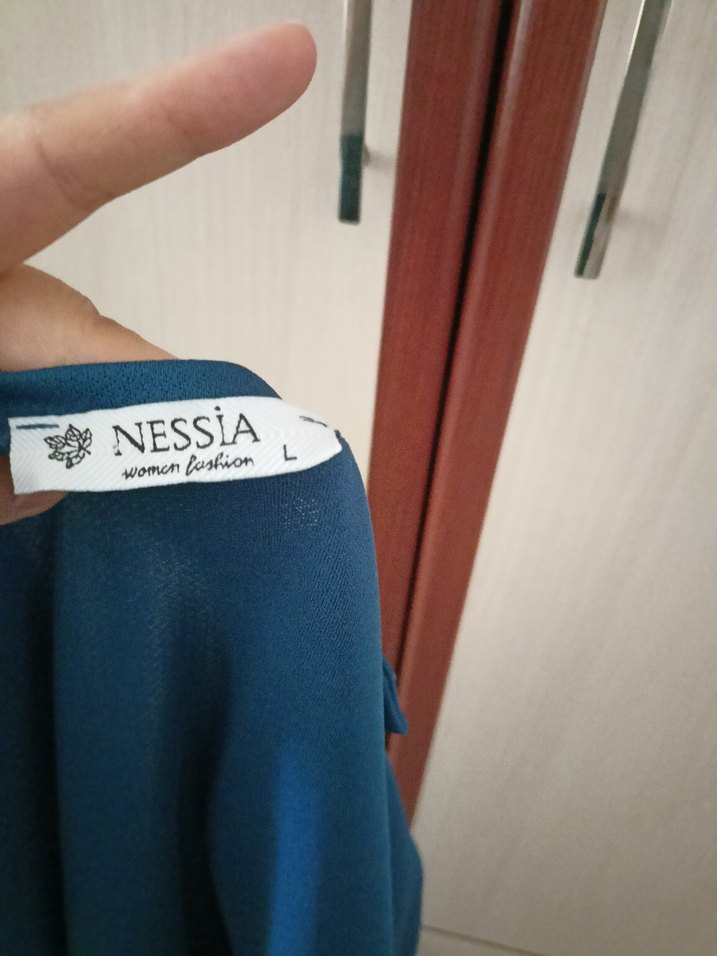 Uzun Kollu, Yuvarlak Yaka, Baskılı Kadın Mini Tunik - Görsel 3