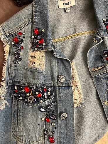 38 Beden Twıst denim yelek